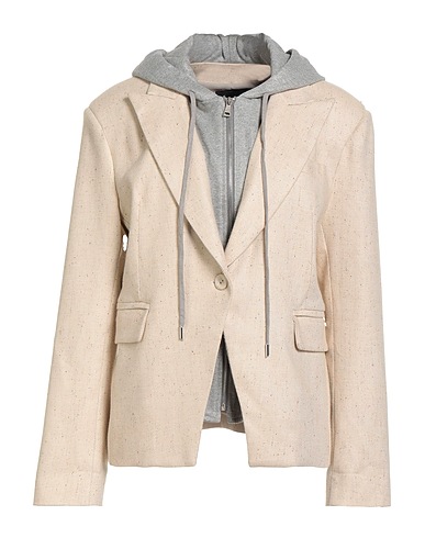 SOUVENIR Jacket PRIVÉE Beige 63% Viscose, 22% Polyester, 12% Virgin Wool, 2% Silk, 1% Elastane