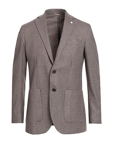 LUIGI BIANCHI Mantova Blazer Dark brown 60% Wool, 40% Polyester