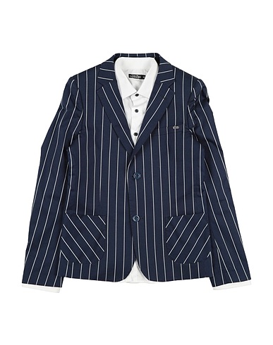 TOM H. GARRISON Blazer Navy blue 97% Cotton, 3% Elastane