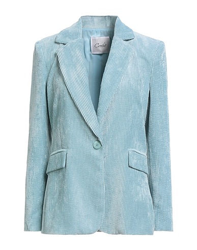 CROCHÈ Blazer Sky blue 88% Polyester, 11% Polyamide, 1% Elastane