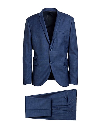 NEIL BARRETT Suits Slate blue 99% Virgin Wool, 1% Elastane