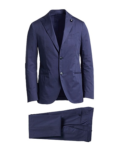 LARDINI Suits Navy 100% Cotton