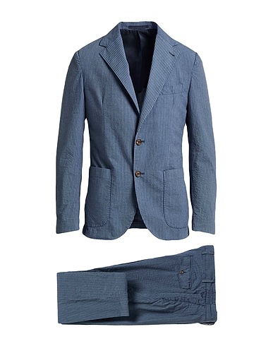 ELEVENTY Suits Slate blue 70% Cotton, 28% Polyamide, 2% Elastane