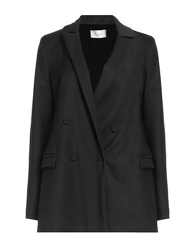 SOUVENIR Blazer Black 64% Polyester, 33% Viscose, 3% Elastic fibres, Acetate