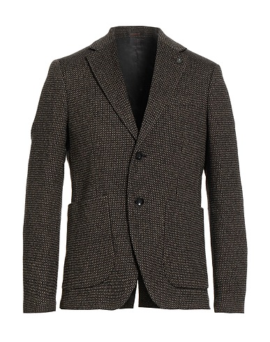 OFFICINA 36 Blazer Dark brown 36% Wool, 36% Polyester, 22% Cotton, 6% Polyamide