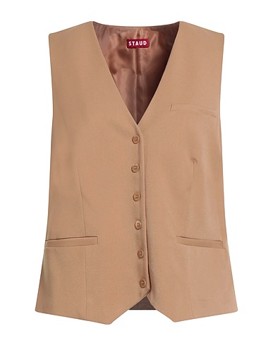 STAUD Waistcoat Camel 63% Polyester, 33% Rayon, 4% Elastane