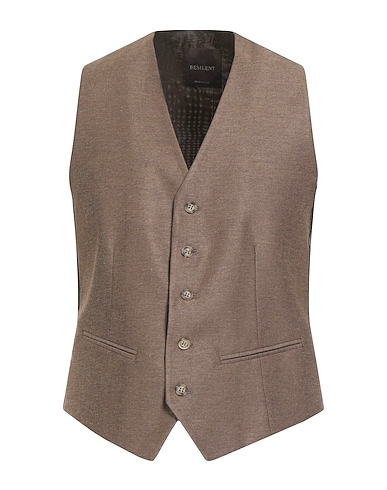 BESILENT Suit vest CAMMELLO 48% Cotton, 44% Viscose, 8% Wool
