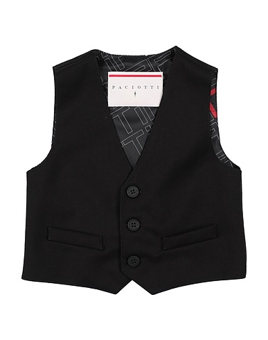 PACIOTTI Waistcoat Black 92% Polyester, 8% Elastane