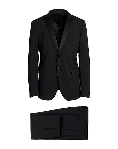 MANUEL RITZ Suits EVENING Black 98% Virgin Wool, 2% Elastane