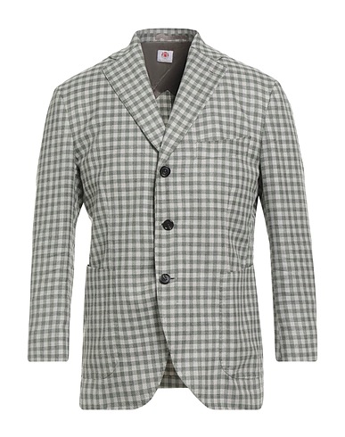 LUIGI BORRELLI NAPOLI Blazer Military green 68% Virgin Wool, 18% Silk, 14% Linen