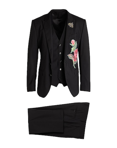 DOLCE&GABBANA Suits Black 98% Virgin Wool, 2% Elastane, Polyester, Brass, Silk