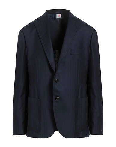 LUIGI BORRELLI NAPOLI Blazer Navy blue 85% Virgin Wool, 15% Silk