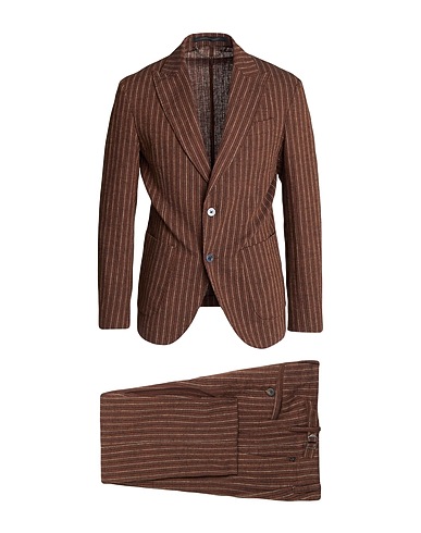 MESSAGERIE Suits PATRIZIO PISCAGLIA MARRONE 55% Linen, 45% Cotton