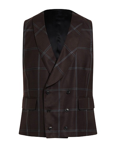 GABRIELE PASINI Suit vest Dark brown 55% Polyester, 45% Wool