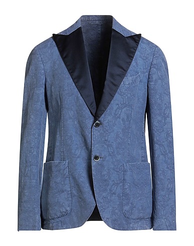 LUIGI BIANCHI Mantova Blazer Slate blue 100% Cotton