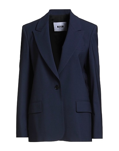 MSGM Blazer Navy blue 96% Virgin Wool, 4% Elastane