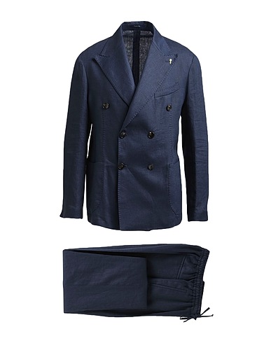 GUARINUCCI Suits Midnight blue 100% Linen
