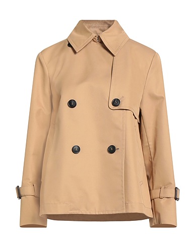 WEEKEND MAX MARA Double breasted pea coat Camel 65% Cotton, 35% Polyester