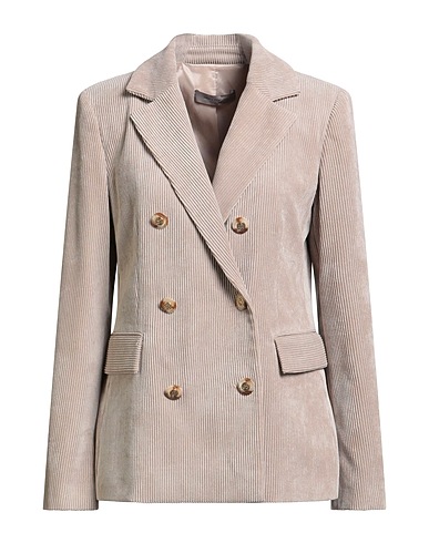 D.EXTERIOR Blazer Beige 90% Polyester, 8% Polyamide, 2% Elastane