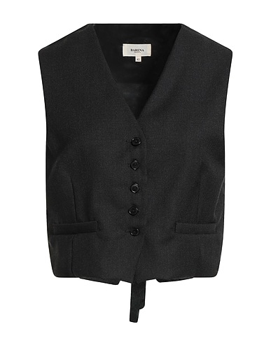 BARENA Waistcoat Charcoal 100% Virgin Wool, Viscose, Acetate
