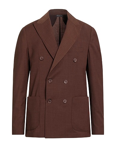 EREDI DEL DUCA Blazer Brown 54% Polyester, 44% Wool, 2% Elastane