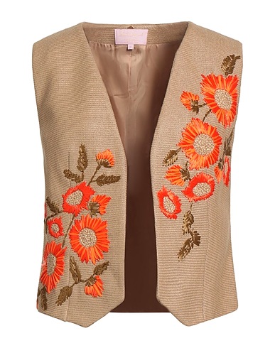 LUISA SPAGNOLI Waistcoat Sand 57% Polyamide, 43% Cotton
