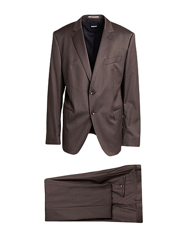 BOSS Suits Brown 100% Virgin Wool