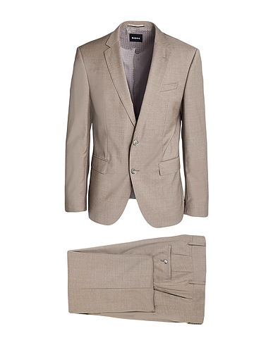 BOSS Suits Taupe 100% Virgin Wool