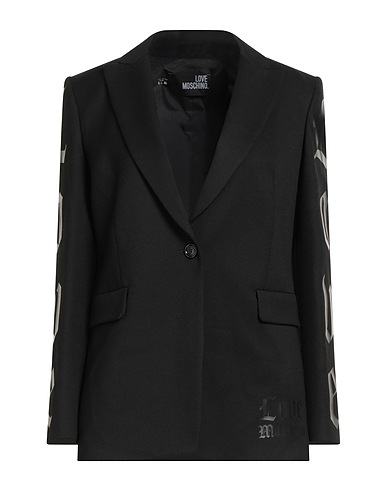LOVE MOSCHINO Blazer Black 39% Polyester, 25% Acrylic, 21% Viscose, 14% Virgin Wool, 1% Elastane