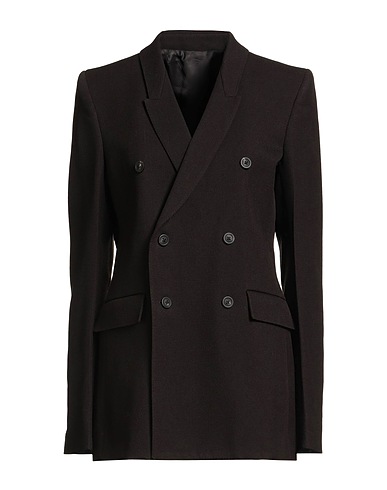 RICK OWENS Blazer Dark brown 100% Wool