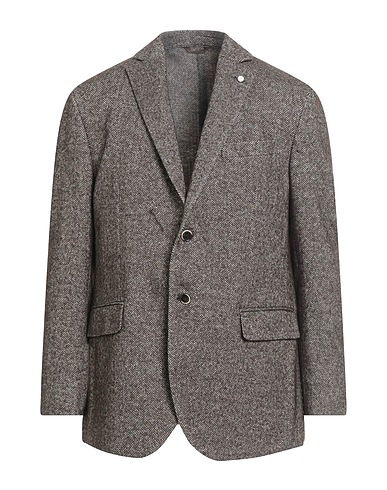 LUIGI BIANCHI Mantova Blazer Chocolate brown 55% Cotton, 45% Virgin Wool