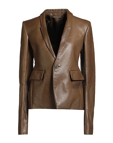 RICK OWENS Blazer Military green 100% Lambskin