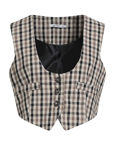 LE STREGHE Waistcoat Beige 70% Cotton, 25% Polyester, 5% Viscose