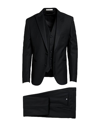 CC COLLECTION CORNELIANI Suits Black 100% Merino Wool
