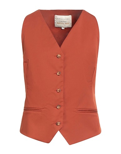 ALESSIA SANTI Waistcoat Brown 66% Cotton, 31% Polyamide, 3% Elastane