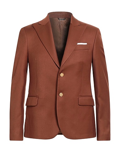GREY DANIELE ALESSANDRINI Blazer Brown 63% Polyester, 34% Viscose, 3% Elastane