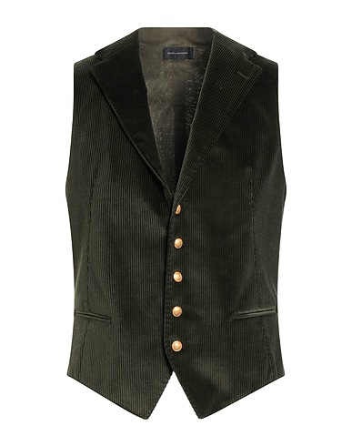 TAGLIATORE Waistcoat Dark green 99% Cotton, 1% Elastane