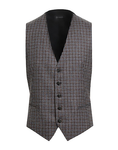TAGLIATORE Suit vest Dark brown 95% Virgin Wool, 5% Cashmere