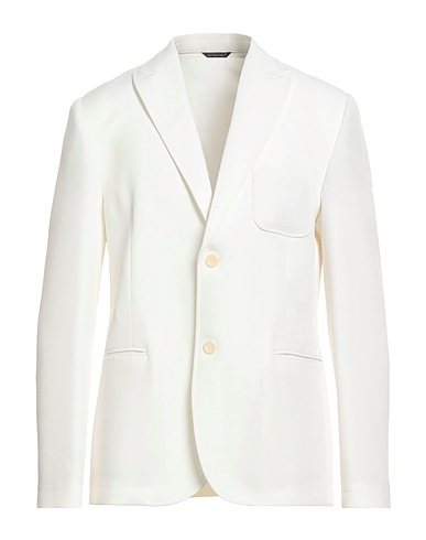 DANIELE ALESSANDRINI HOMME Blazer White 88% Polyester, 12% Elastane