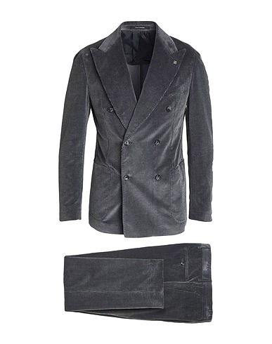 TAGLIATORE Suits Grey 91% Cotton, 9% Cashmere