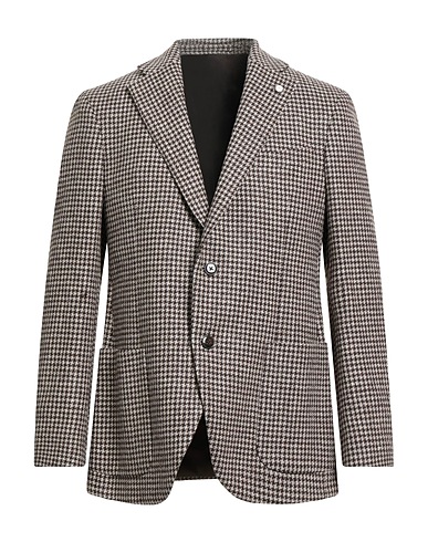 LUIGI BIANCHI Mantova Blazer Dark brown 100% Virgin Wool