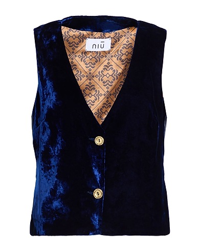 NIŪ Vest Midnight blue 100% Polyester, Viscose