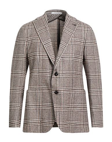 TAGLIATORE Пиджак Тёмно-коричневый 58% Шерсть, 33% Шерсть альпака, 9% Полиамид