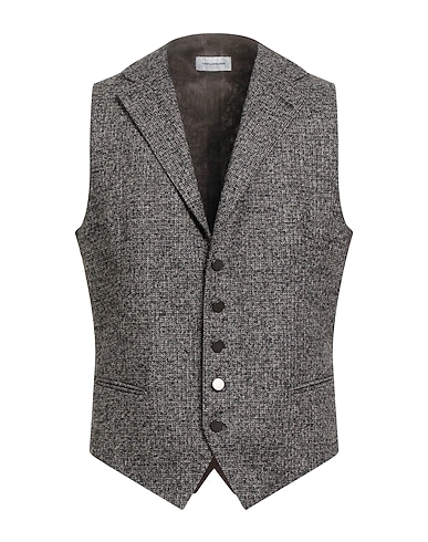 TAGLIATORE Waistcoat Dark brown 56% Wool, 27% Polyamide, 17% Acrylic
