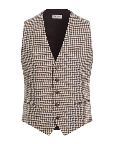 TAGLIATORE Waistcoat Brown 80% Virgin Wool, 20% Polyamide