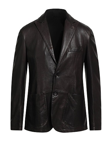 TAGLIATORE Blazer Dark brown 100% Lambskin