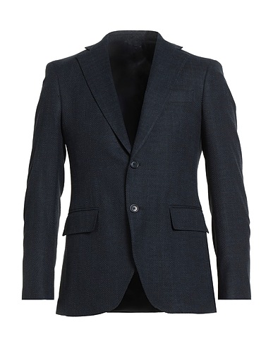 TOMBOLINI Blazer Midnight blue 66% Cotton, 20% Viscose, 12% Linen, 2% Elastane