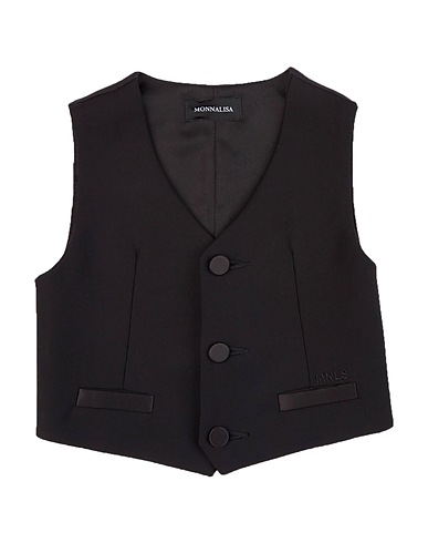 MONNALISA Waistcoat Black 70% Polyester, 30% Viscose