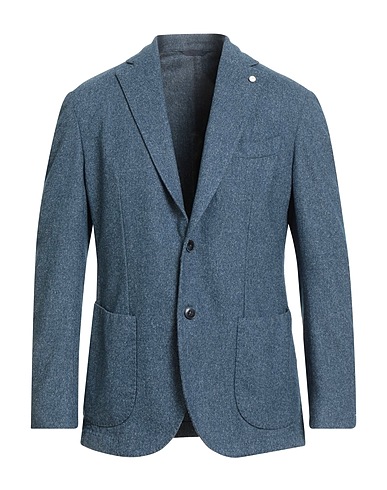 LUIGI BIANCHI Mantova Blazer Slate blue 44% Wool, 19% Cotton, 15% Polyamide, 13% Silk, 9% Polyester
