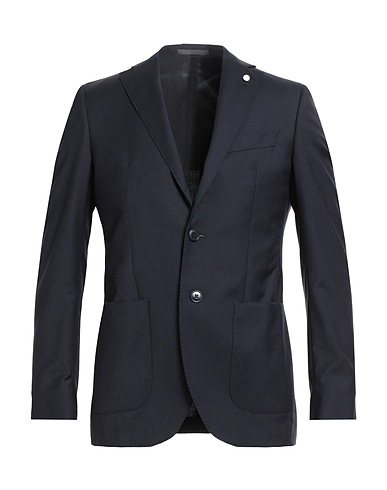 LUIGI BIANCHI Mantova Blazer Midnight blue 100% Virgin Wool